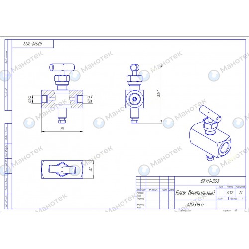 Одновентильные клапанные блоки - БКН1-303